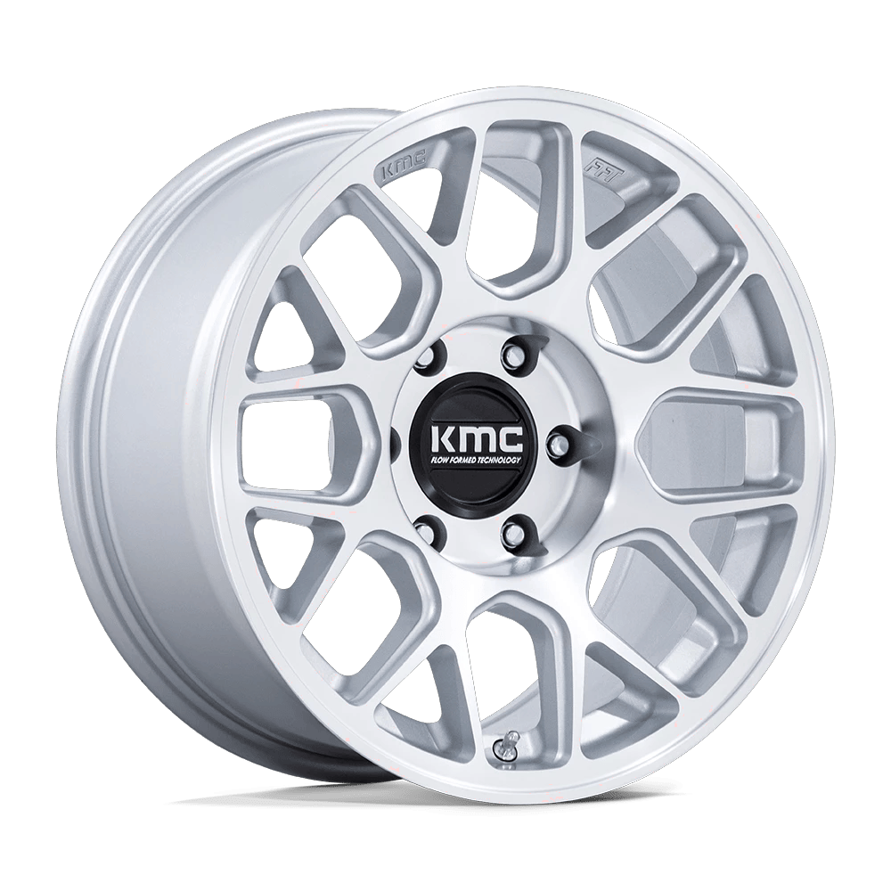 KMC KM730 HATCHET 17x8.5 ET25 6x139.7 Gloss Silver w/ Machined Face