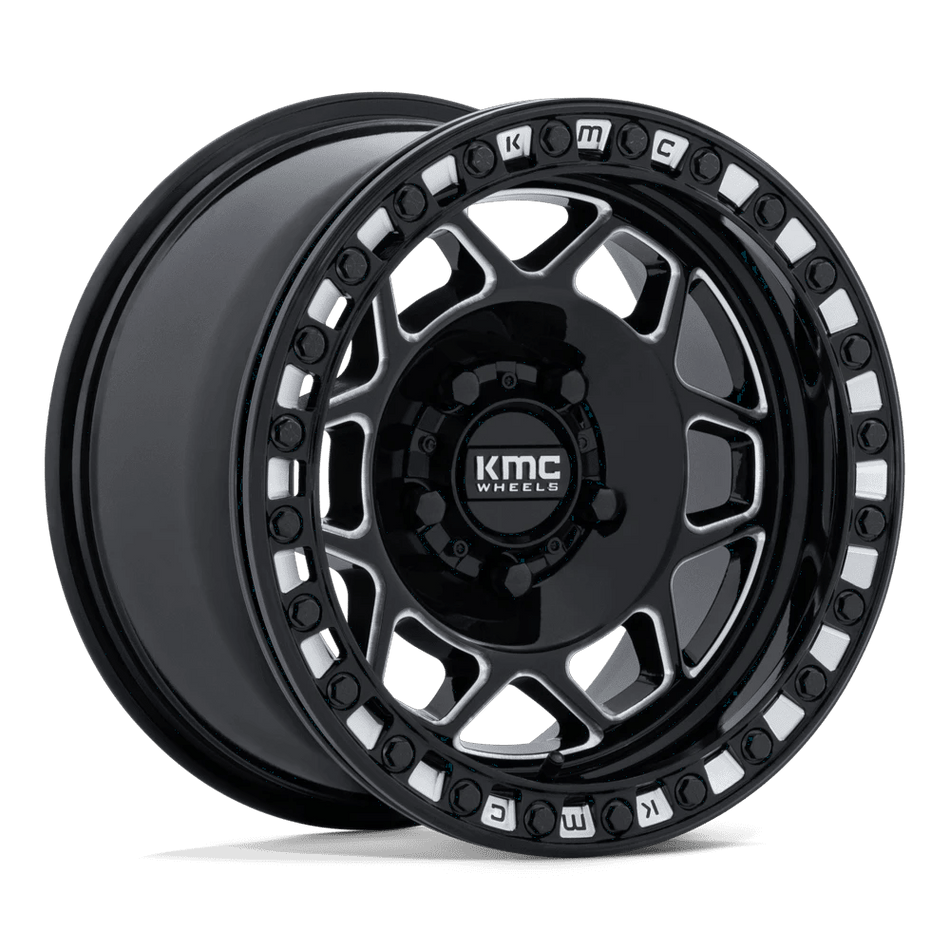 KMC Powersports KS241 TORX UTV BEADLOCK 15x8 ET0 5x114.3 Gloss Black Milled