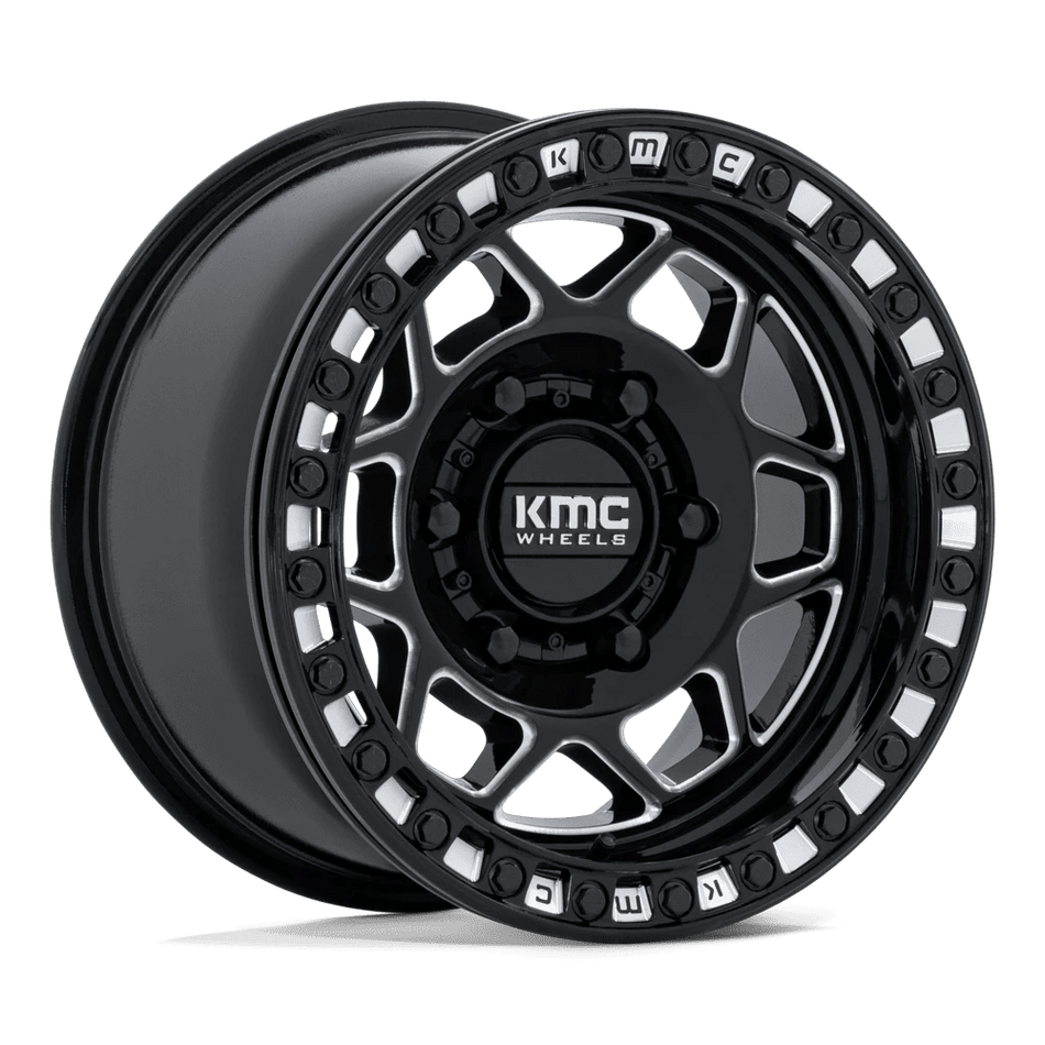 KMC Powersports KS241 TORX UTV BEADLOCK 15x8 ET0 6x139.7 Gloss Black Milled