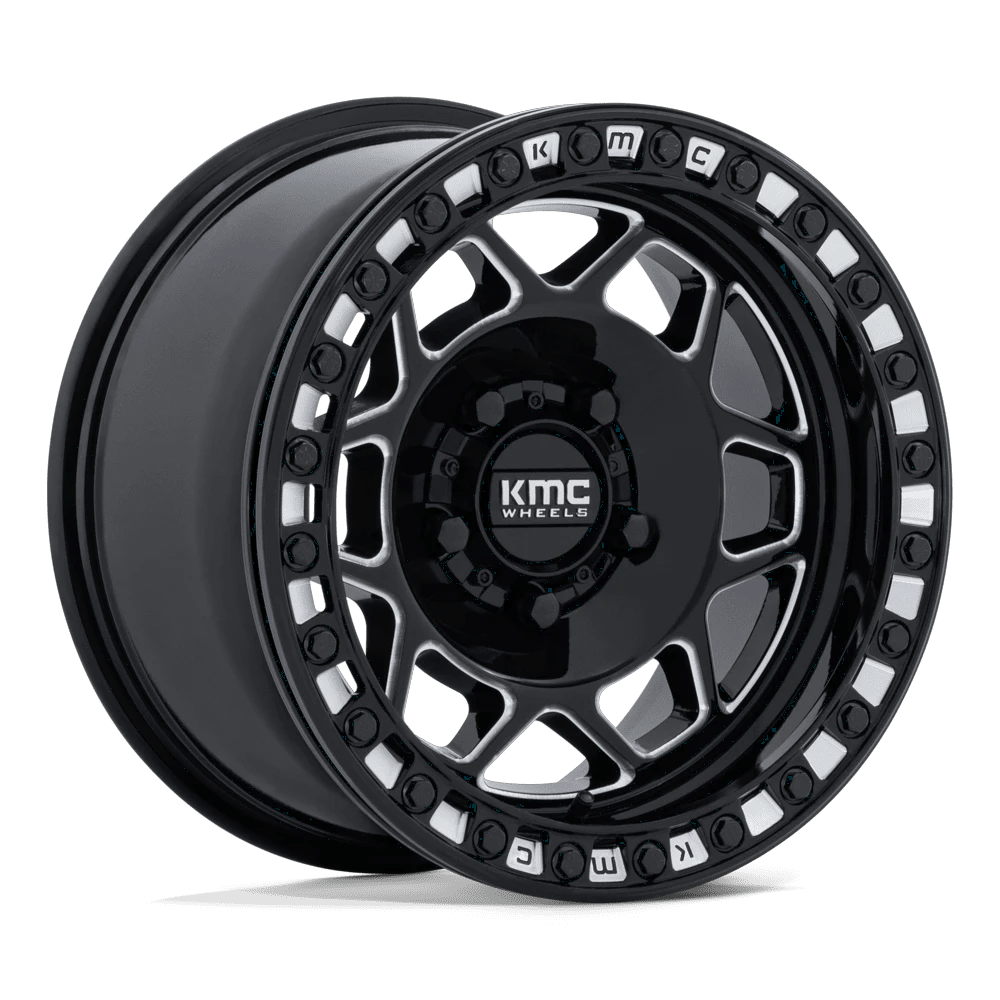 KMC Powersports KS241 TORX UTV BEADLOCK 15x7 ET38 5x114.3 Gloss Black Milled