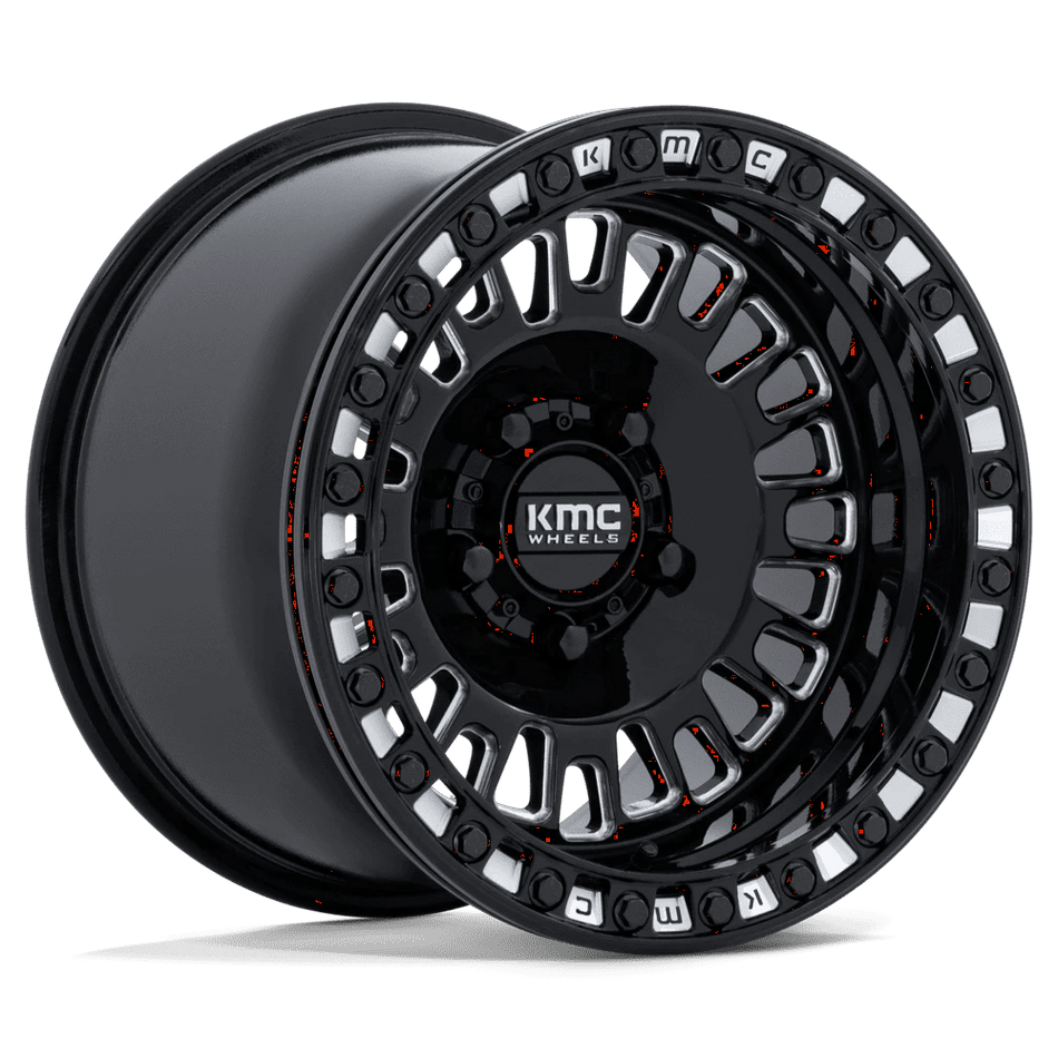 KMC Powersports KS242 AZTEC UTV BEADLOCK 15x10 ET0 5x114.3 Gloss Black Milled
