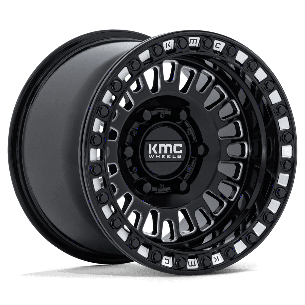 KMC Powersports KS242 AZTEC UTV BEADLOCK 15x8 ET0 6x139.7 Gloss Black Milled