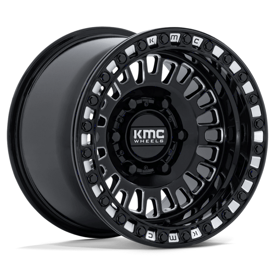 KMC Powersports KS242 AZTEC UTV BEADLOCK 15x8 ET0 6x139.7 Gloss Black Milled