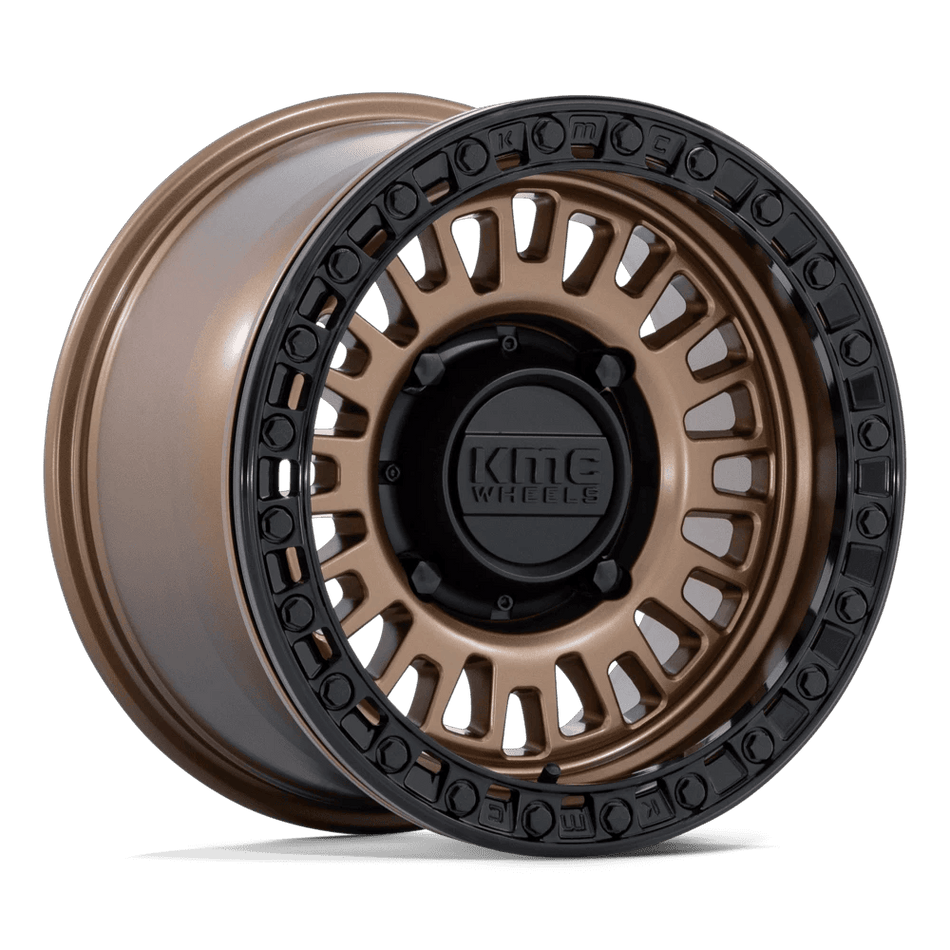 KMC Powersports KS242 AZTEC UTV BEADLOCK 15x8 ET0 6x139.7 Matte Bronze w/ Matte Black Ring