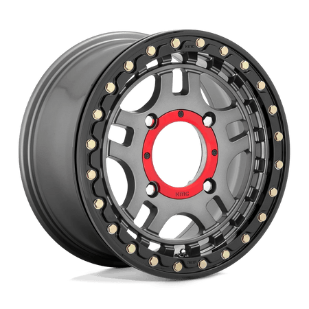 KMC Powersports KS240 RECON UTV BEADLOCK 15x7 ET38 4x156 Gunmetal w/ Gloss Black Ring