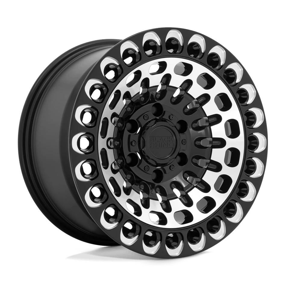 Black Rhino Hard Alloys LABYRINTH 17x9.5 ET-18 5x127 Gloss Black Milled w/ Machined Face