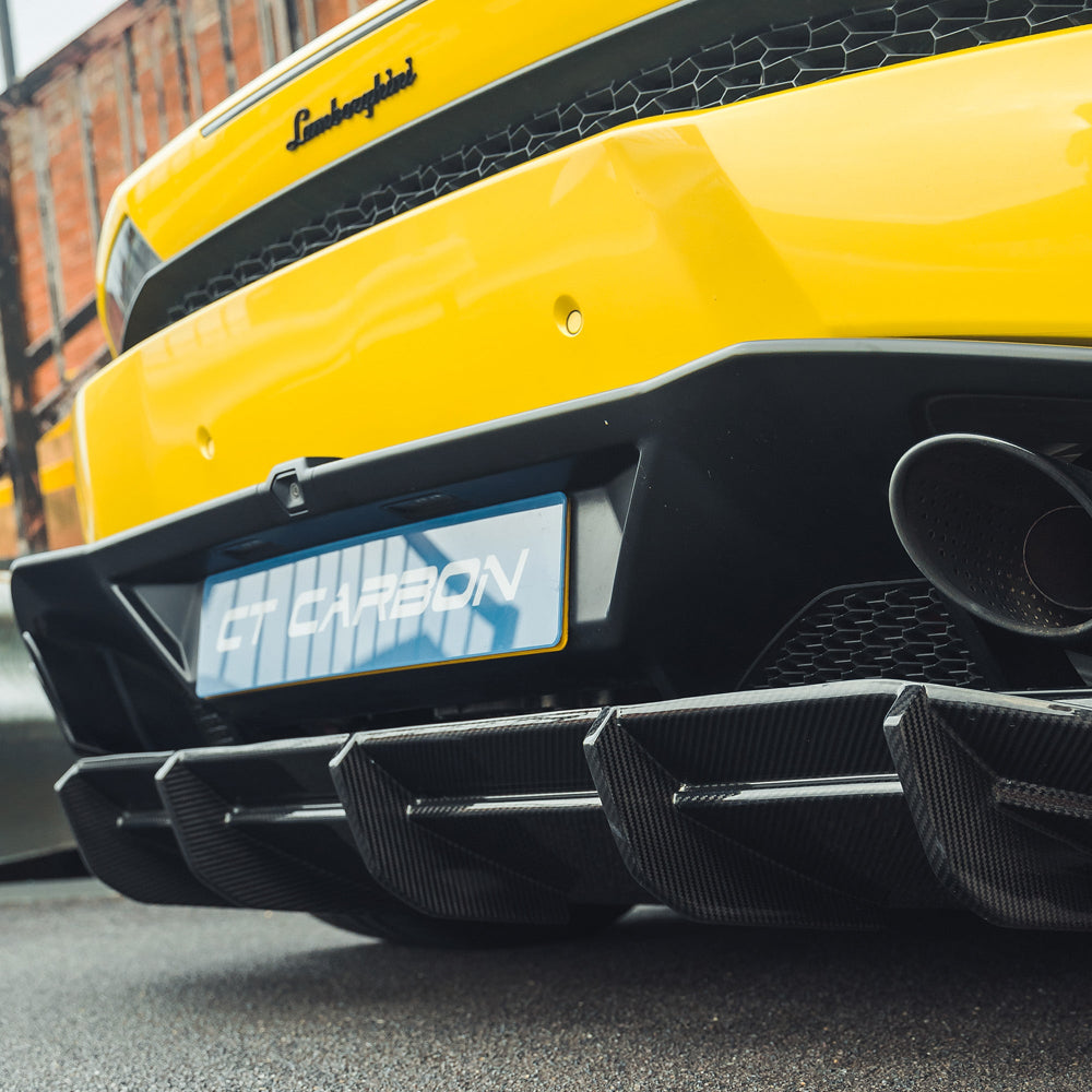LAMBORGHINI HURACAN LP-610 CARBON FIBRE DIFFUSER - CT DESIGN-Diffuser-CT CARBON-CT Carbon - High-quality carbon fiber and gloss black aerodynamic parts for premium sports and luxury vehicles.