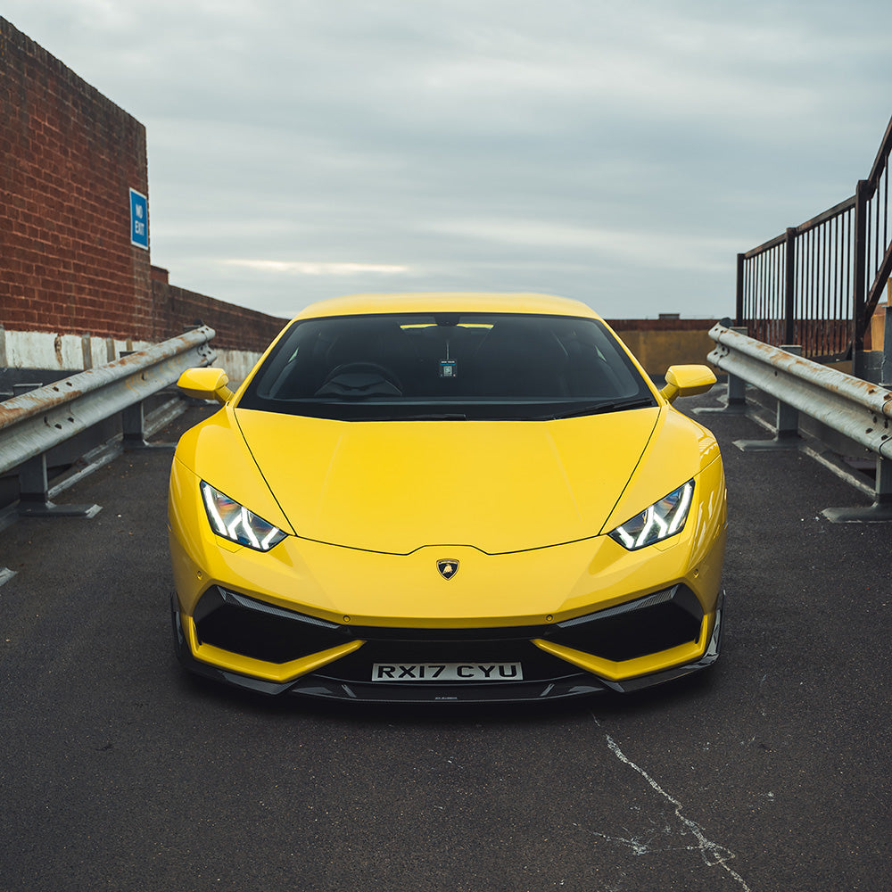 LAMBORGHINI HURACAN LP-610 CARBON FIBRE FRONT BUMPER TRIM - CT DESIGN-Accessories-CT CARBON-CT Carbon - High-quality carbon fiber and gloss black aerodynamic parts for premium sports and luxury vehicles.