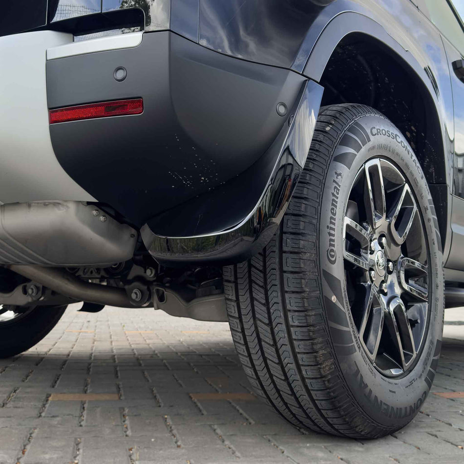 LAND ROVER DEFENDER L663 110 & 90 GLOSS BLACK MUD FLAPS