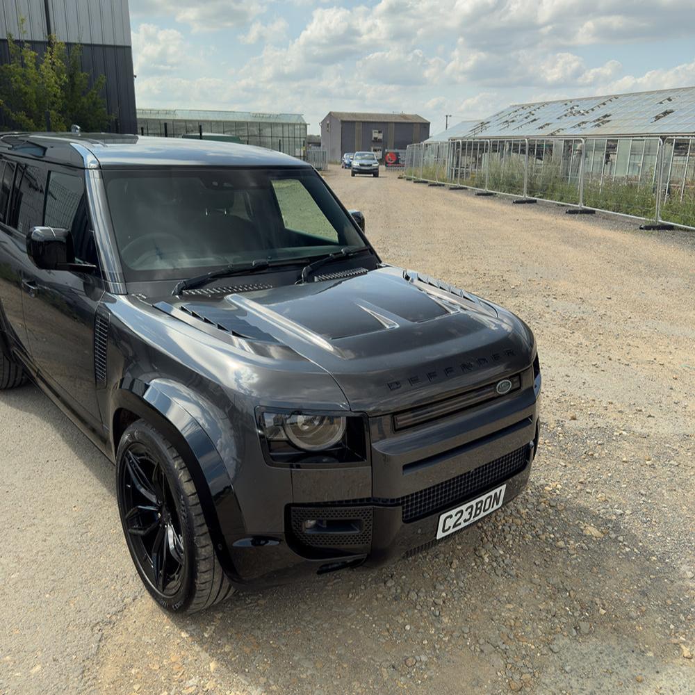 LAND ROVER DEFENDER L663 90/110/130 CARBON FIBRE SV STYLE HOOD/BONNET-Bonnet-CT CARBON-CT Carbon - High-quality carbon fiber and gloss black aerodynamic parts for premium sports and luxury vehicles.