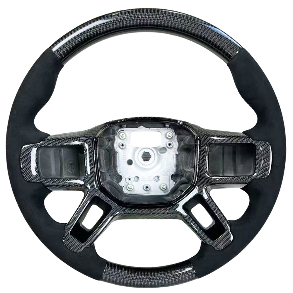 LAND ROVER DEFENDER L663 CARBON FIBRE / ALCANTARA CUSTOM STEERING WHEEL