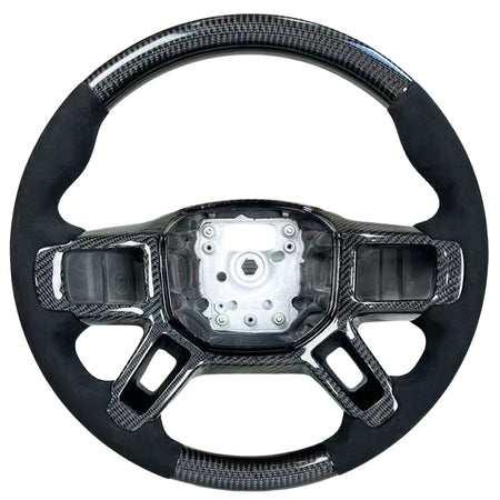 LAND ROVER DEFENDER L663 CARBON FIBRE / ALCANTARA CUSTOM STEERING WHEEL