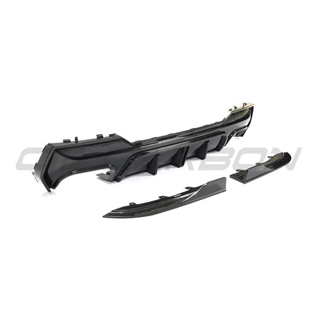 BMW 4 SERIES 2020+ G22/G23 QUAD TIP CARBON FIBRE DIFFUSER-Diffuser-CT CARBON-CT Carbon - High-quality carbon fiber and gloss black aerodynamic parts for premium sports and luxury vehicles.