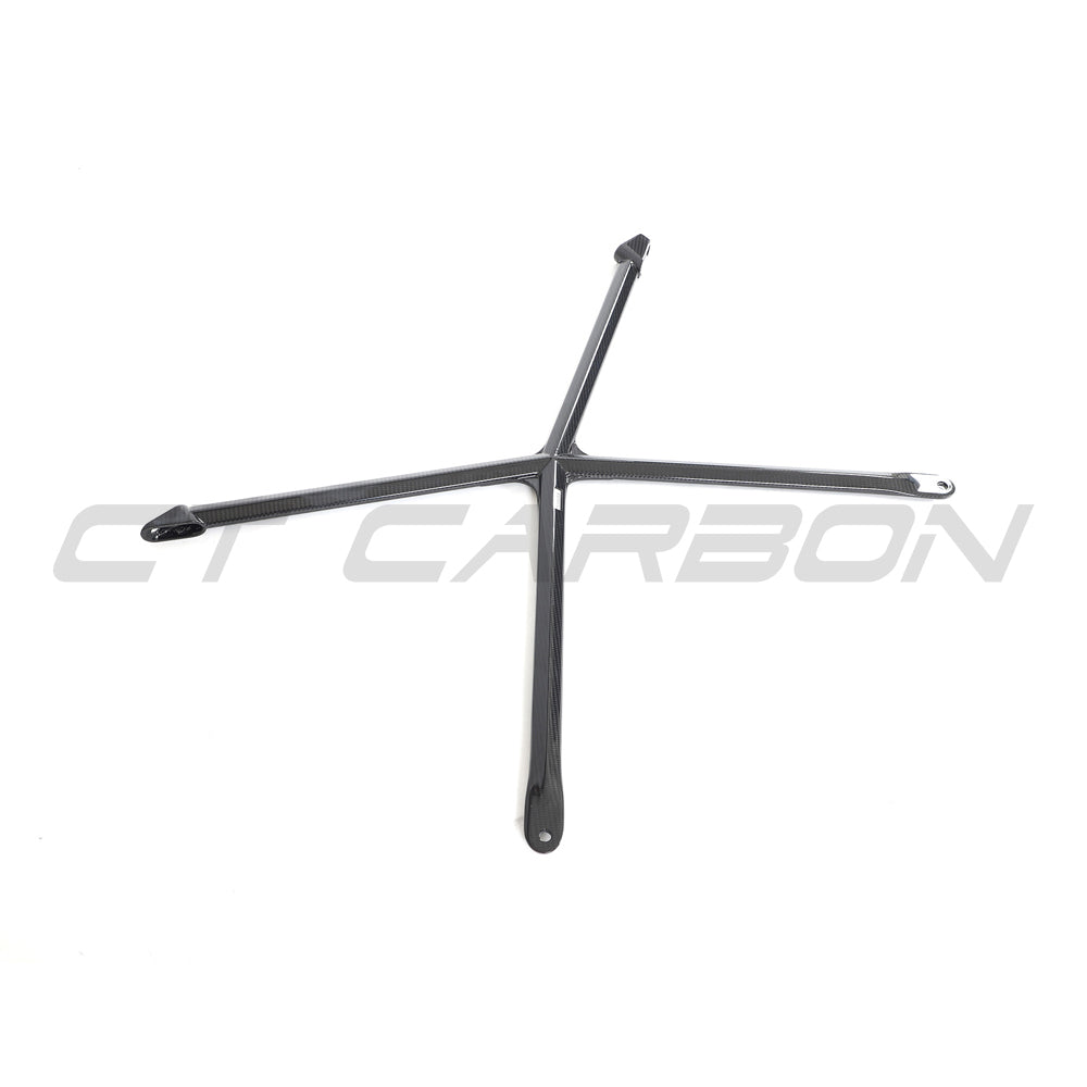 AUDI R8 COUPE 2015-2024 CARBON FIBRE STRUT BRACE-Accessories-CT CARBON-CT Carbon - High-quality carbon fiber and gloss black aerodynamic parts for premium sports and luxury vehicles.