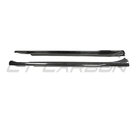 PORSCHE TAYCAN / TAYCAN 4 / TAYCAN 4S / TAYCAN GTS 2019+ CARBON FIBRE SIDE SKIRTS-Side Skirts-CT CARBON-CT Carbon - High-quality carbon fiber and gloss black aerodynamic parts for premium sports and luxury vehicles.