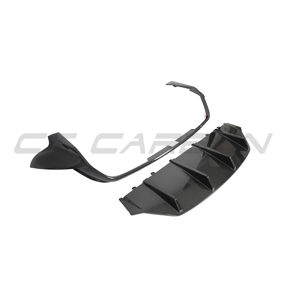 PORSCHE TAYCAN / TAYCAN 4 / TAYCAN 4S / TAYCAN GTS 2019+ CARBON FIBRE DIFFUSER-Diffuser-CT CARBON-CT Carbon - High-quality carbon fiber and gloss black aerodynamic parts for premium sports and luxury vehicles.