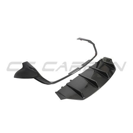 PORSCHE TAYCAN / TAYCAN 4 / TAYCAN 4S / TAYCAN GTS 2019+ CARBON FIBRE DIFFUSER-Diffuser-CT CARBON-CT Carbon - High-quality carbon fiber and gloss black aerodynamic parts for premium sports and luxury vehicles.