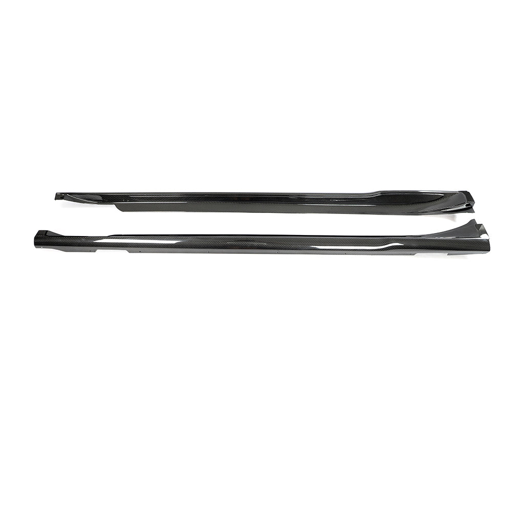 PORSCHE TAYCAN / TAYCAN 4 / TAYCAN 4S / TAYCAN GTS 2019+ CARBON FIBRE SIDE SKIRTS-Side Skirts-CT CARBON-CT Carbon - High-quality carbon fiber and gloss black aerodynamic parts for premium sports and luxury vehicles.