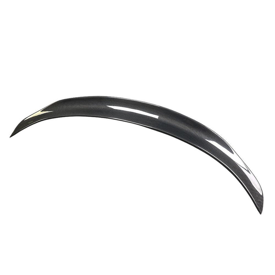 TESLA MODEL 3 2017-2023 CARBON FIBRE SPOILER - V5-Spoiler-CT CARBON-CT Carbon - High-quality carbon fiber and gloss black aerodynamic parts for premium sports and luxury vehicles.