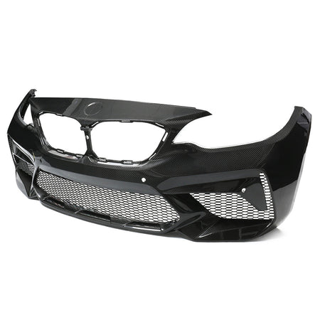 BMW F87 M2C CARBON PRE-PREG FIBRE FRONT BUMPER-Bumper-CT CARBON-CT Carbon - High-quality carbon fiber and gloss black aerodynamic parts for premium sports and luxury vehicles.