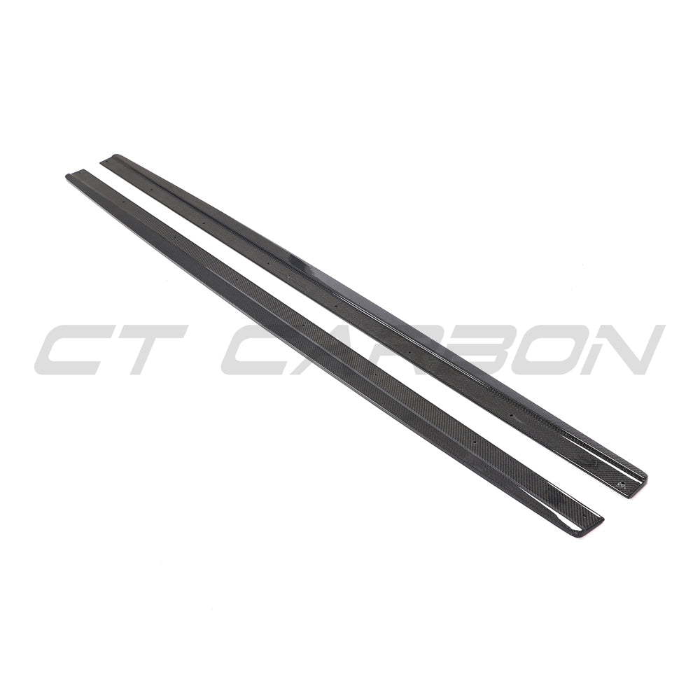 AUDI RS6 C7/C7.5 2013-2018 CARBON FIBRE SIDE SKIRTS-Side Skirts-CT CARBON-CT Carbon - High-quality carbon fiber and gloss black aerodynamic parts for premium sports and luxury vehicles.