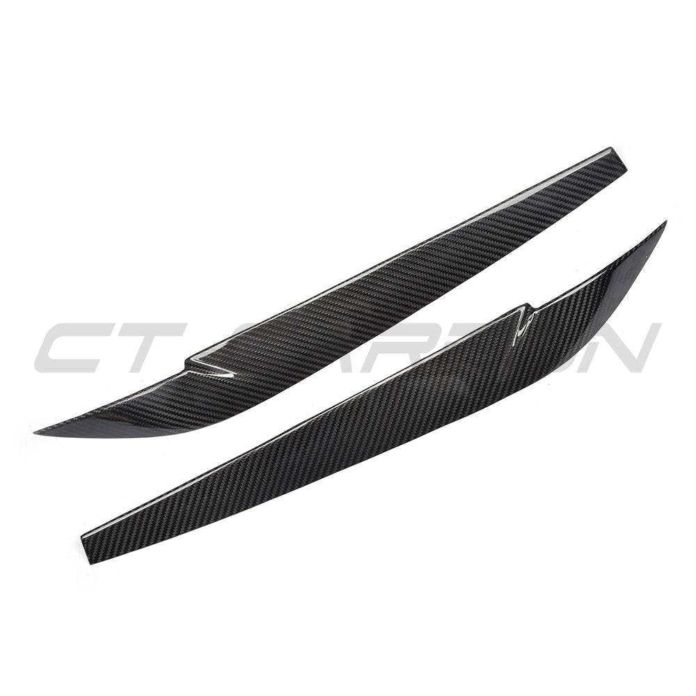 BMW F15/F16 X5/X6 2014-2018 CARBON FIBRE HEADLIGHT EYEBROWS-Accessories-CT CARBON-CT Carbon - High-quality carbon fiber and gloss black aerodynamic parts for premium sports and luxury vehicles.