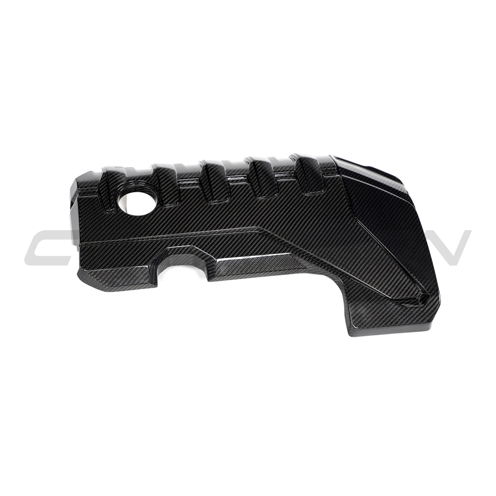 AUDI RS3 8Y 2020+ CARBON FIBRE ENGINE COVER-Accessories-CT CARBON-CT Carbon - High-quality carbon fiber and gloss black aerodynamic parts for premium sports and luxury vehicles.