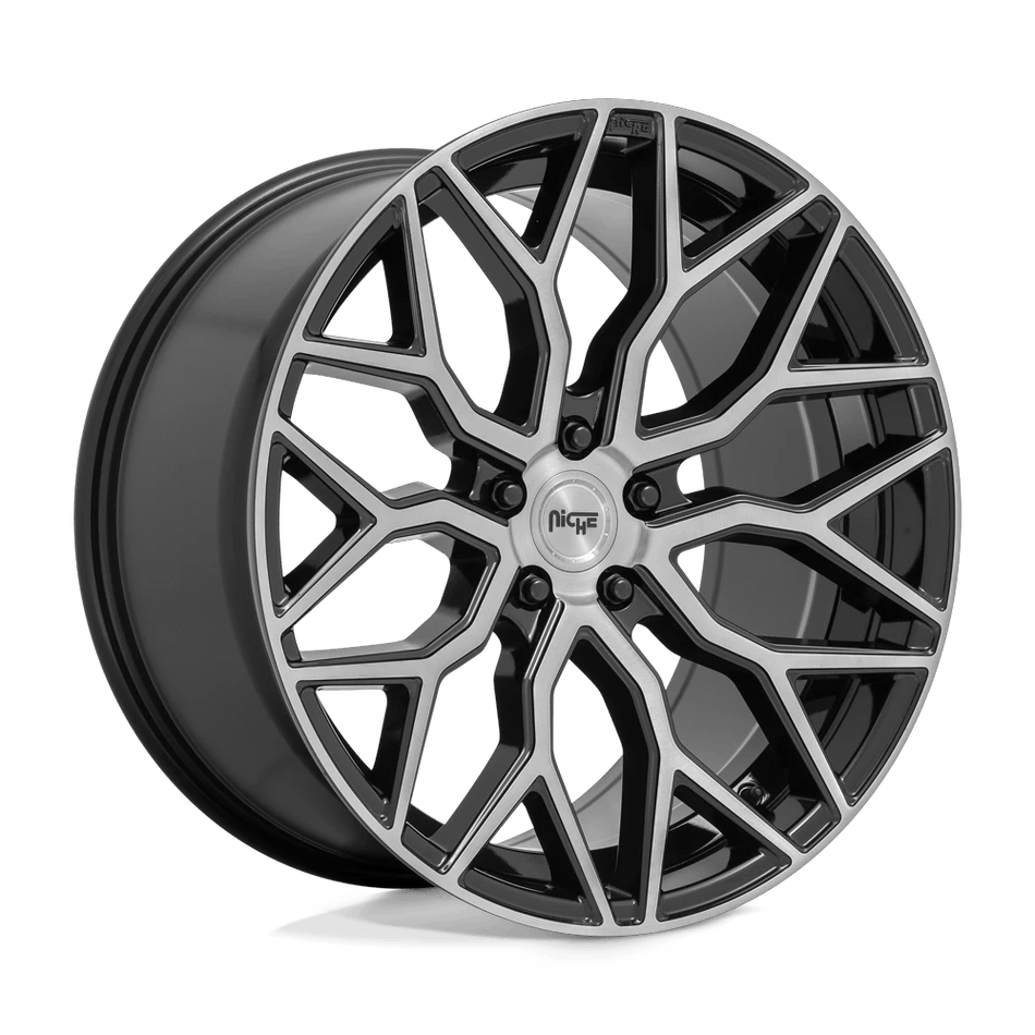 Niche 1PC M262 MAZZANTI 22x10 ET30 5x130 Gloss Black w/ Brushed Face