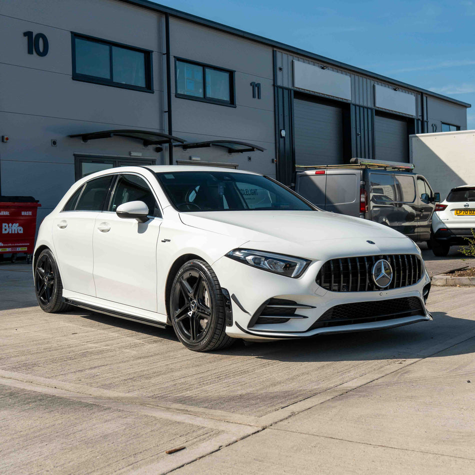 MERCEDES A-CLASS V177 & W177 2018-2022 GLOSS BLACK SPLITTER & CANARDS