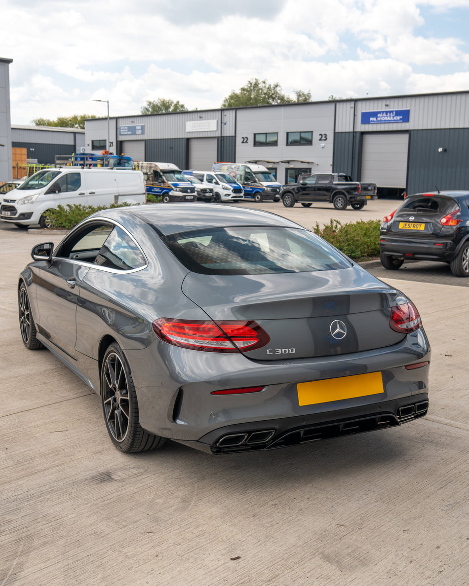 MERCEDES C-CLASS & C43 W205 COUPE GLOSS BLACK REAR BUMPER TRIM