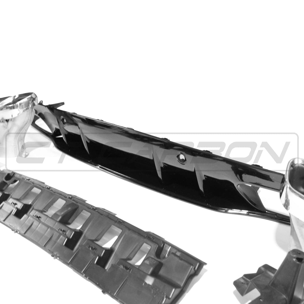 CT CARBON Diffuser MERCEDES C-CLASS COUPE W205 GLOSS BLACK DIFFUSER & TIPS