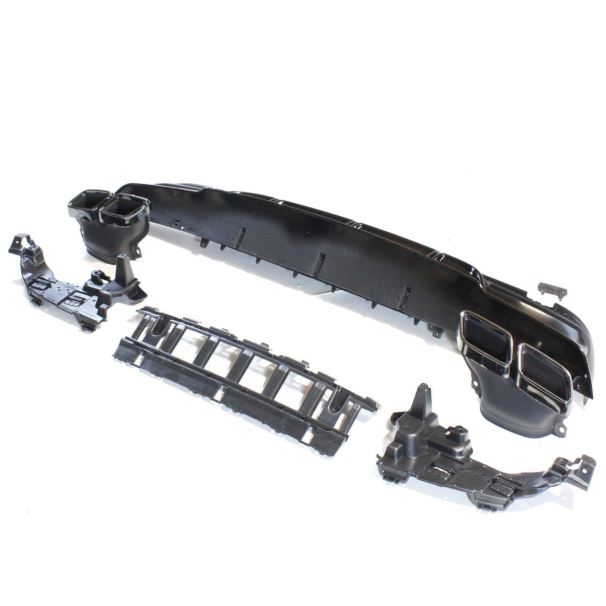 BLAK BY CT Diffuser MERCEDES C-CLASS SALOON/ESTATE W205 GLOSS BLACK DIFFUSER & BLACK TIPS