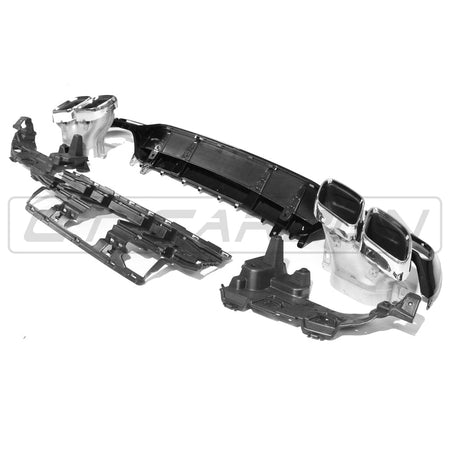 CT CARBON Diffuser MERCEDES C-CLASS SALOON/ESTATE W205 GLOSS BLACK DIFFUSER & TIPS