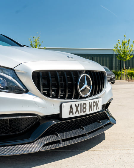 MERCEDES C63 W205 COUPE CARBON FIBRE SPLITTER - B-STYLE-Splitter-CT CARBON-CT Carbon - High-quality carbon fiber and gloss black aerodynamic parts for premium sports and luxury vehicles.