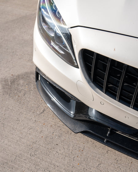MERCEDES C63 W205 SALOON/ESTATE CARBON FIBRE SPLITTER - B-STYLE-Splitter-CT CARBON-CT Carbon - High-quality carbon fiber and gloss black aerodynamic parts for premium sports and luxury vehicles.