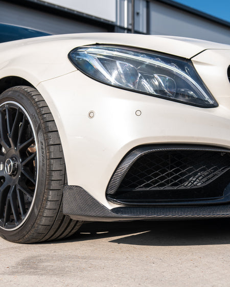 MERCEDES C63 W205 SALOON/ESTATE CARBON FIBRE SPLITTER - B-STYLE-Splitter-CT CARBON-CT Carbon - High-quality carbon fiber and gloss black aerodynamic parts for premium sports and luxury vehicles.