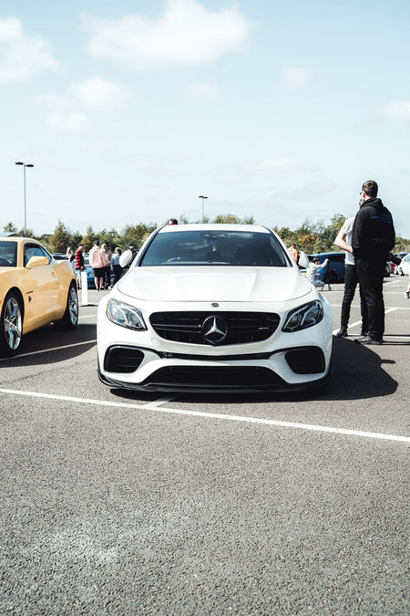 MERCEDES E63 W213 CARBON FIBRE SPLITTER - CT DESIGN-Splitter-CT CARBON-CT Carbon - High-quality carbon fiber and gloss black aerodynamic parts for premium sports and luxury vehicles.