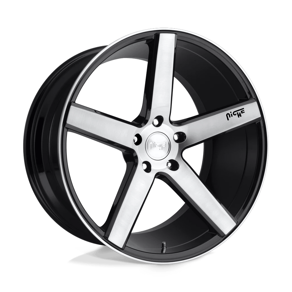 Niche 1PC M124 MILAN 20x8.5 ET35 5x120 Gloss Black Brushed