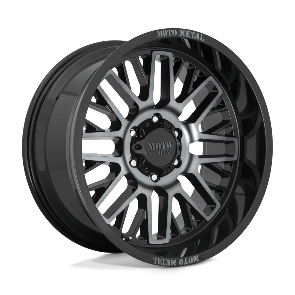 Moto Metal MO802 WARLOCK 20x10 ET-18 6x135 Gloss Black Machined w/ Gray Tint
