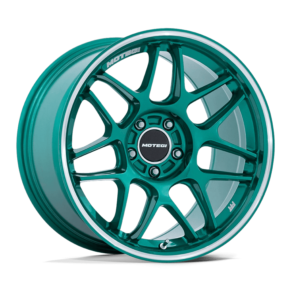 Motegi MR158 TSUBAKI 18x8.5 ET42 5x112 Hokkaido Green w/ Machined Lip
