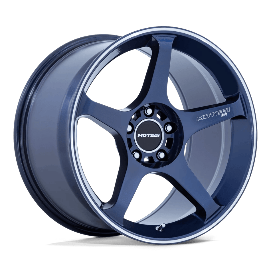 Motegi MR159 BATTLE V 17x8.5 ET30 5x100 Obsidian Blue w/ Machined Lip Stripe