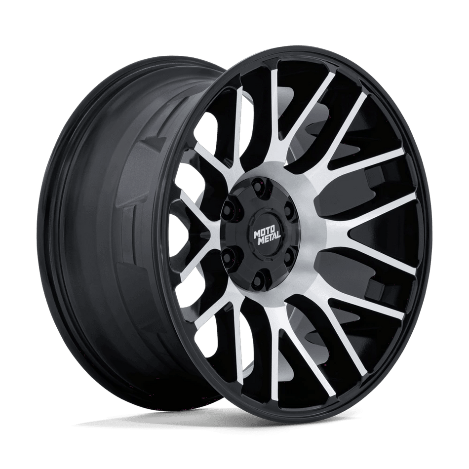 Moto Metal MO816 OVERLOOK 20x10 ET-18 8x180 Gloss Black w/ Machined Face