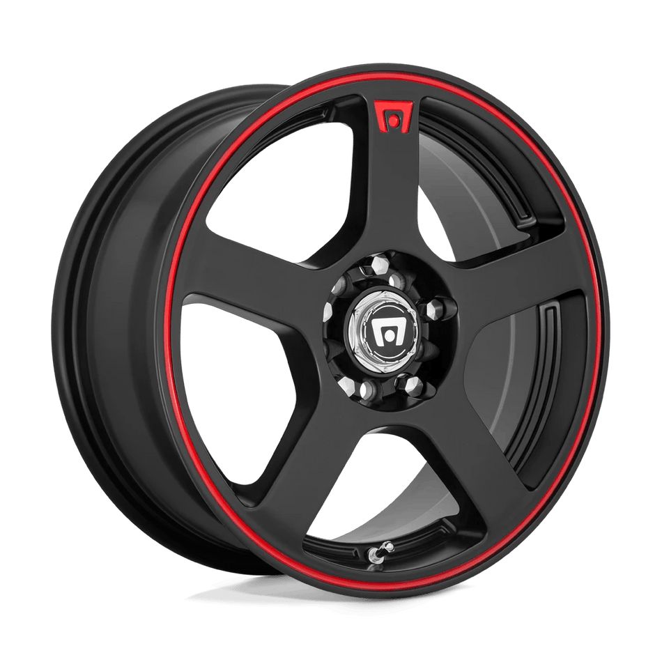 Motegi MR116 FS5 16x7 ET40 5x107.9/4.5 Matte Black w/ Red Stripe
