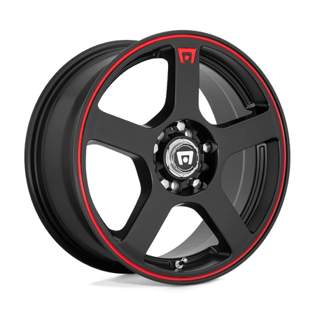 Motegi MR116 FS5 16x7 ET40 5x100/4.5 Matte Black w/ Red Stripe