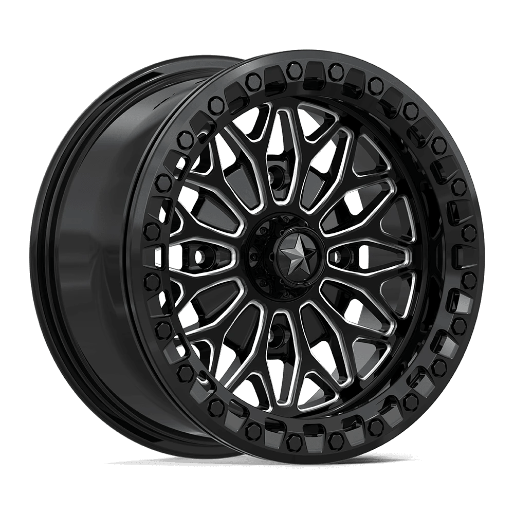 MSA Offroad Wheels MA53 BOLO UTV BEADLOCK 15x7 ET10 4x137 Gloss Black Milled
