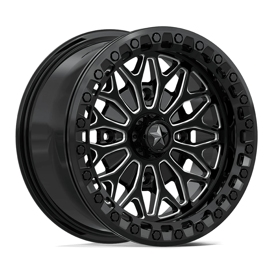 MSA Offroad Wheels MA53 BOLO UTV BEADLOCK 15x7 ET10 4x137 Gloss Black Milled