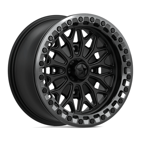 MSA Offroad Wheels MA53 BOLO UTV BEADLOCK 15x7 ET10 4x110 Matte Black w/ Gloss Gunmetal Ring