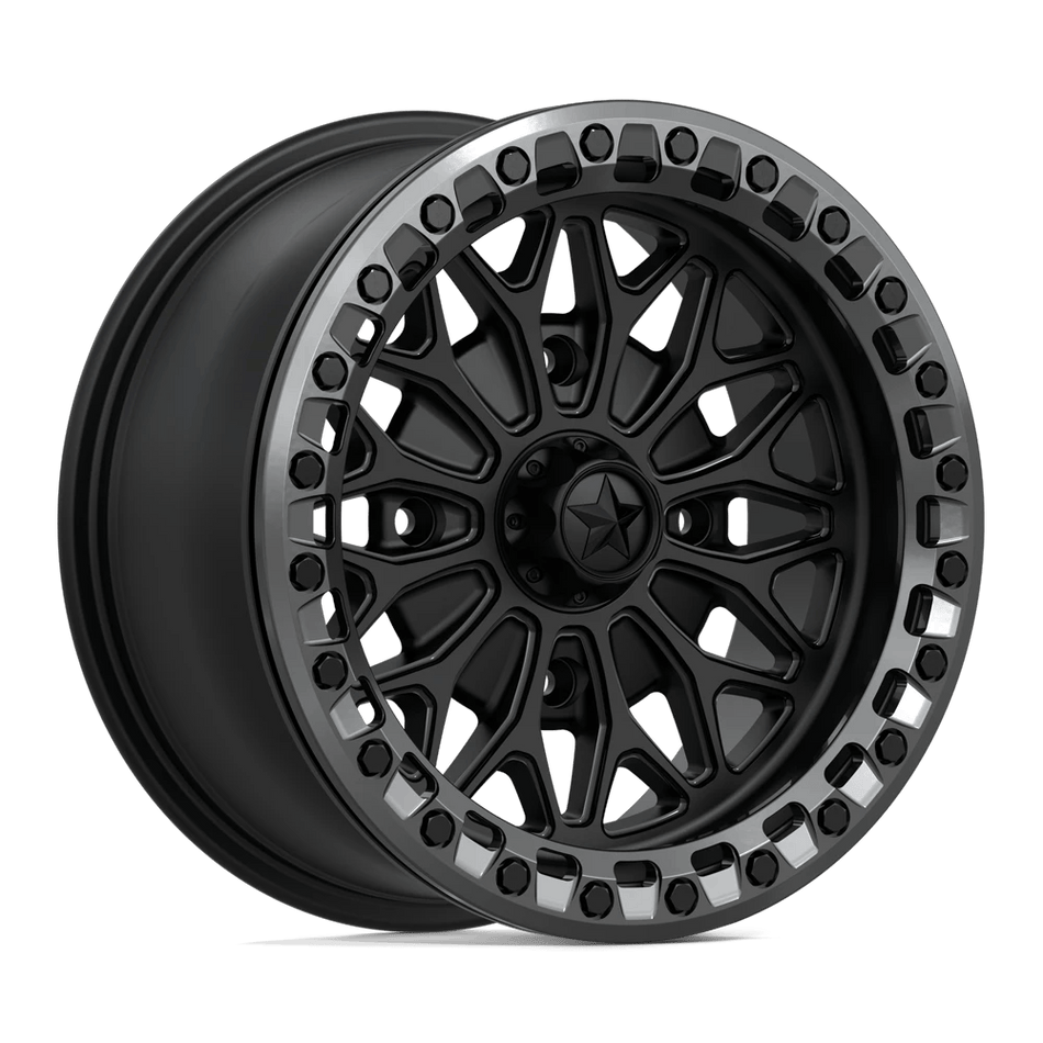 MSA Offroad Wheels MA53 BOLO UTV BEADLOCK 15x7 ET10 4x156 Matte Black w/ Gloss Gunmetal Ring