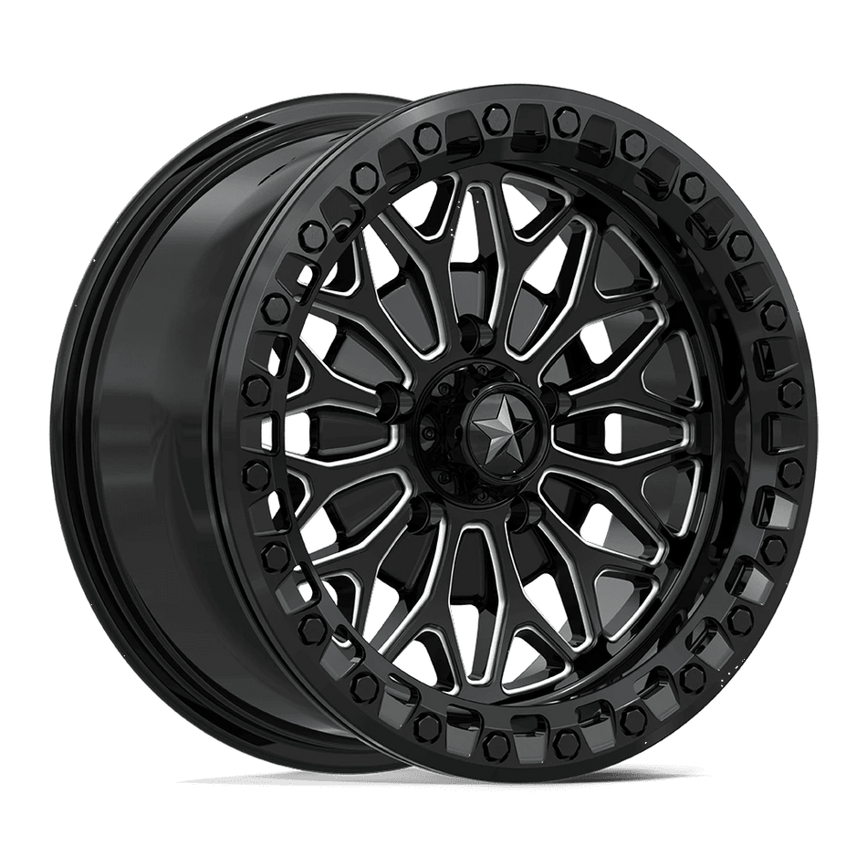 MSA Offroad Wheels MA53 BOLO UTV BEADLOCK 15x7 ET10 5x114.3 Gloss Black Milled
