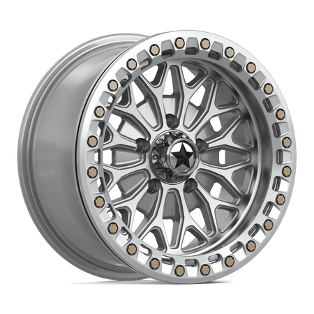 MSA Offroad Wheels MA53 BOLO UTV BEADLOCK 15x7 ET10 5x114.3 Gloss Silver w/ Machined Face